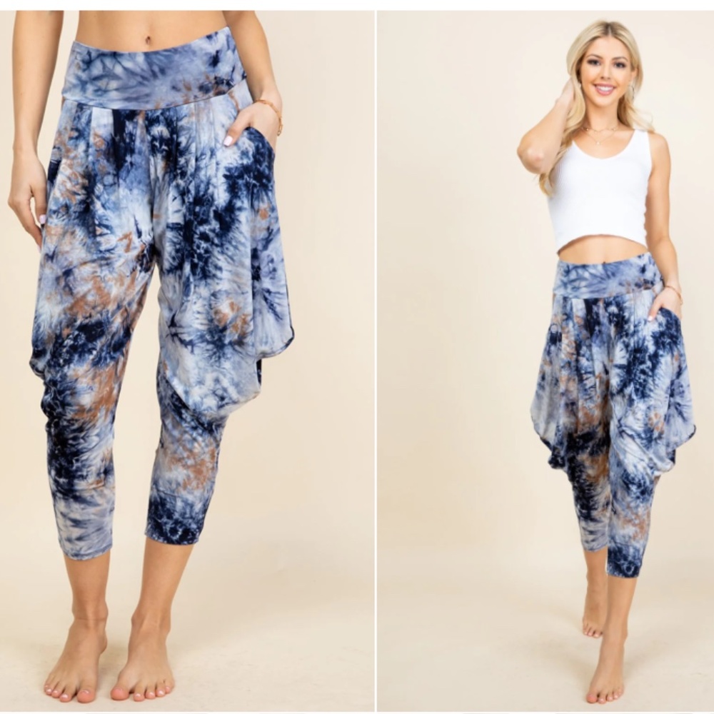 Kooniez Harem Pants - Navy Tie-Dye